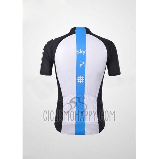 Sky Cycling Jersey Bib Short 2012 Short Sleeve Black and Blue